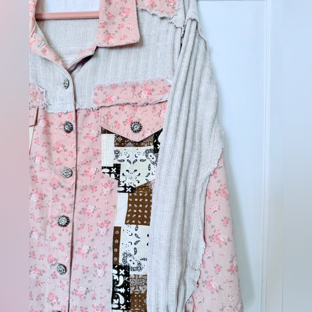 POL Pink and Brown Jean Jacket - Picture 4 of 7